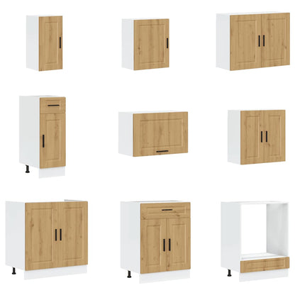 14 Piece Kitchen Cabinet Set Porto Artisan Oak Engineered Wood