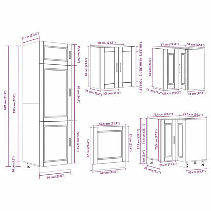 14 Piece Kitchen Cabinet Set Porto Artisan Oak Engineered Wood