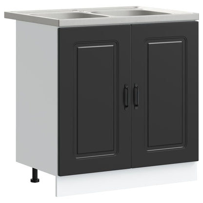 Kitchen Cabinet Kalmar Black 80 x 46 x 81.5 cm Engineered Wood