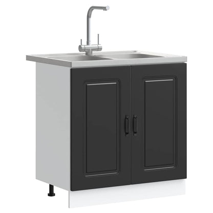 Kitchen Cabinet Kalmar Black 80 x 46 x 81.5 cm Engineered Wood