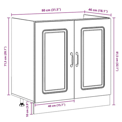 Kitchen Cabinet Kalmar Black 80 x 46 x 81.5 cm Engineered Wood