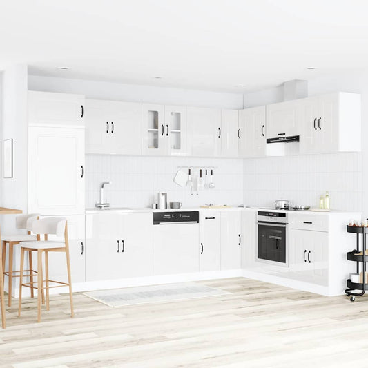 Kitchen Cabinet with Door Kalmar Glossy White 80 x 46 x 81.5 cm