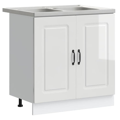 Kitchen Cabinet with Door Kalmar Glossy White 80 x 46 x 81.5 cm