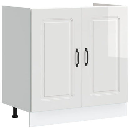 Kitchen Cabinet with Door Kalmar Glossy White 80 x 46 x 81.5 cm