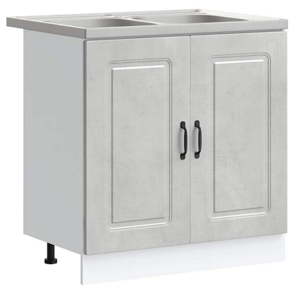 Kitchen Cabinet Kalmar Concrete Grey 80 x 46 x 81.5 cm