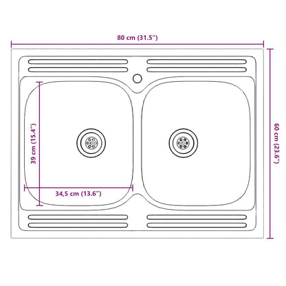 Kitchen Cabinet with Door Kalmar 2 pcs Brown 80 x 46 x 81.5 cm