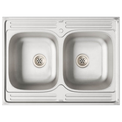 Sink Base Cabinet Lucca 2 pcs Sonoma Oak Engineered Wood
