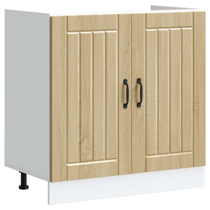 Sink Base Cabinet Lucca 2 pcs Sonoma Oak Engineered Wood