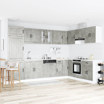Sink Base Cabinet Lucca 2 pcs Concrete Grey Engineered Wood