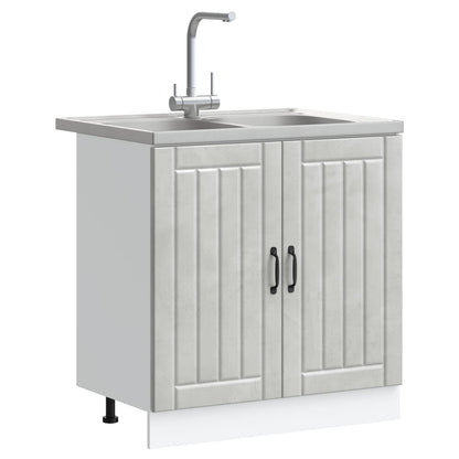 Sink Base Cabinet Lucca 2 pcs Concrete Grey Engineered Wood