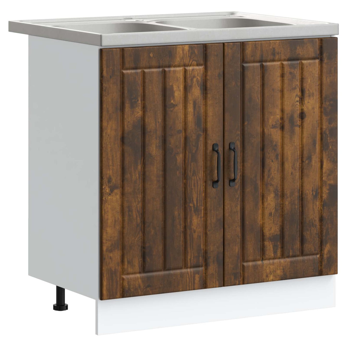 Sink Base Cabinet Lucca 2 pcs Smoked Oak Engineered Wood