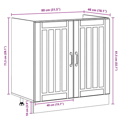Sink Base Cabinet Lucca 2 pcs Smoked Oak Engineered Wood