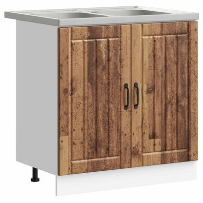 Sink Base Cabinet Lucca 2 pcs Old Wood Engineered Wood
