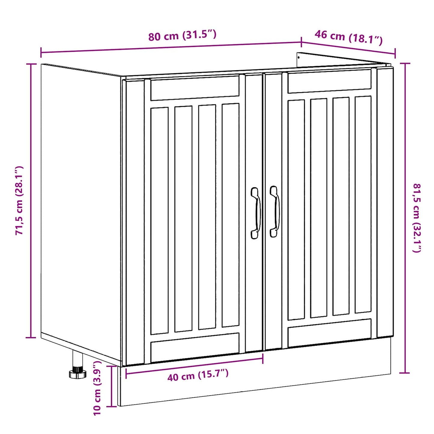 Sink Base Cabinet Lucca 2 pcs Artisan Oak Engineered Wood
