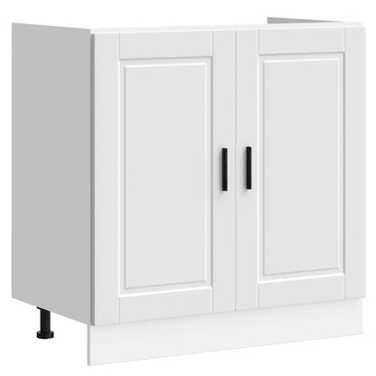 Sink Base Cabinet with Door Porto 2 pcs White Engineered wood