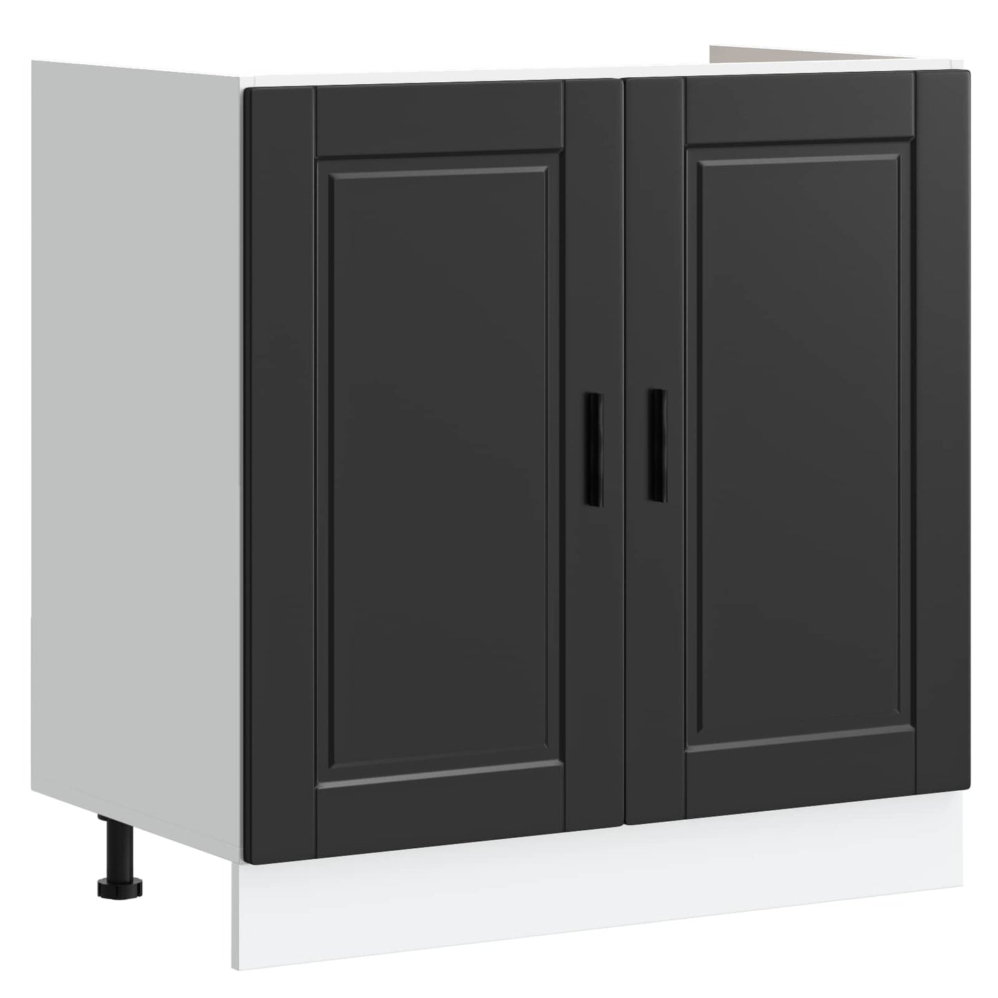Sink Base Cabinet with Door Porto 2 pcs Black Engineered wood