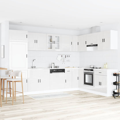 Sink Base Cabinet with Door Porto 2 pcs White Engineered wood