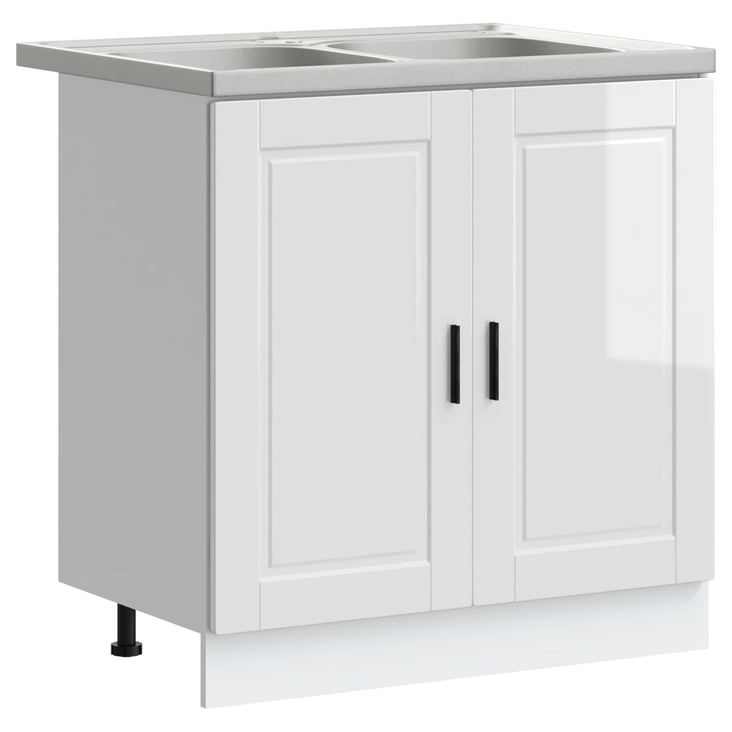 Sink Base Cabinet with Door Porto 2 pcs White Engineered wood