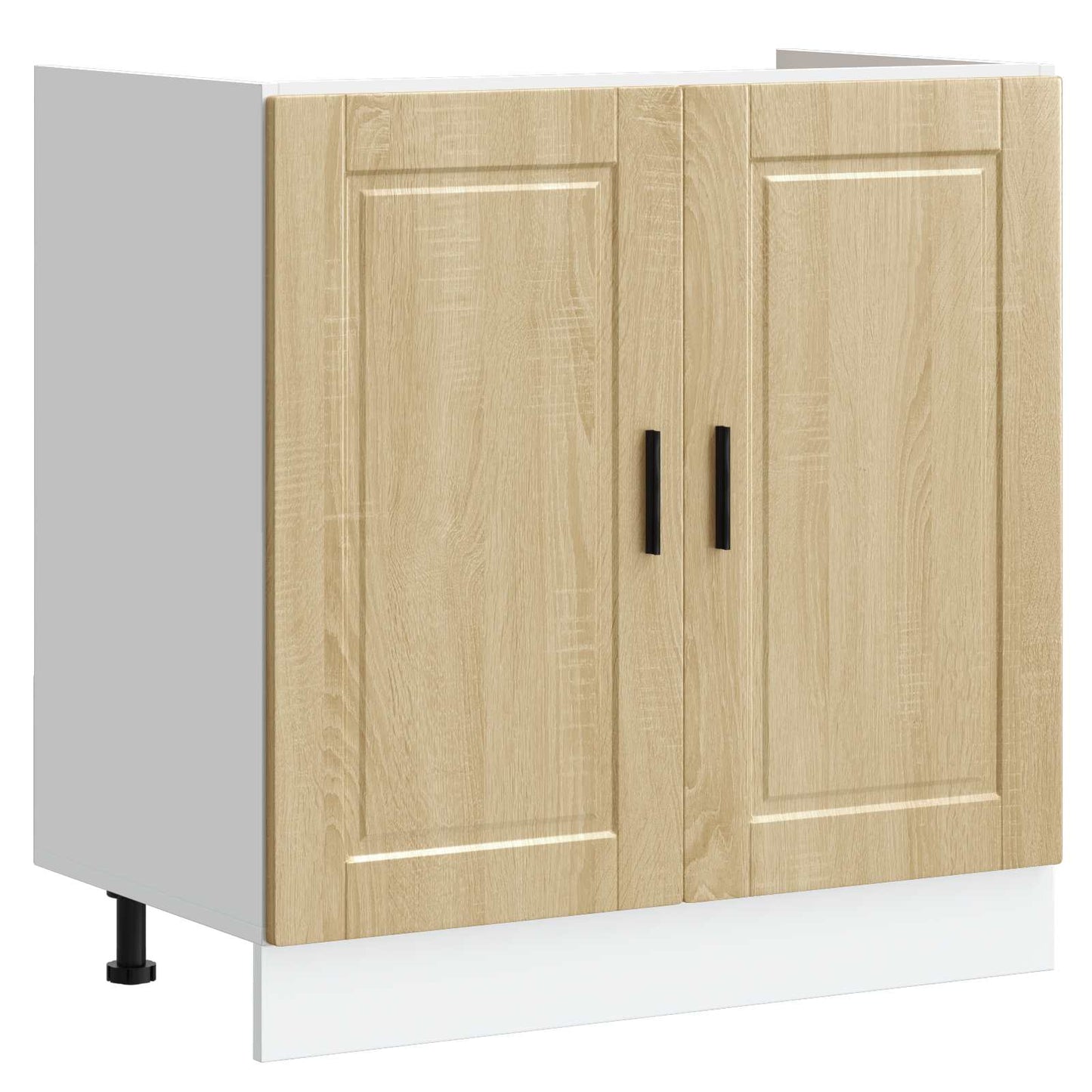 Sink Base Cabinet with Door Porto 2 pcs Brown Engineered wood