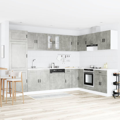 Sink Base Cabinet with Storage Porto 2 pcs Grey Engineered wood