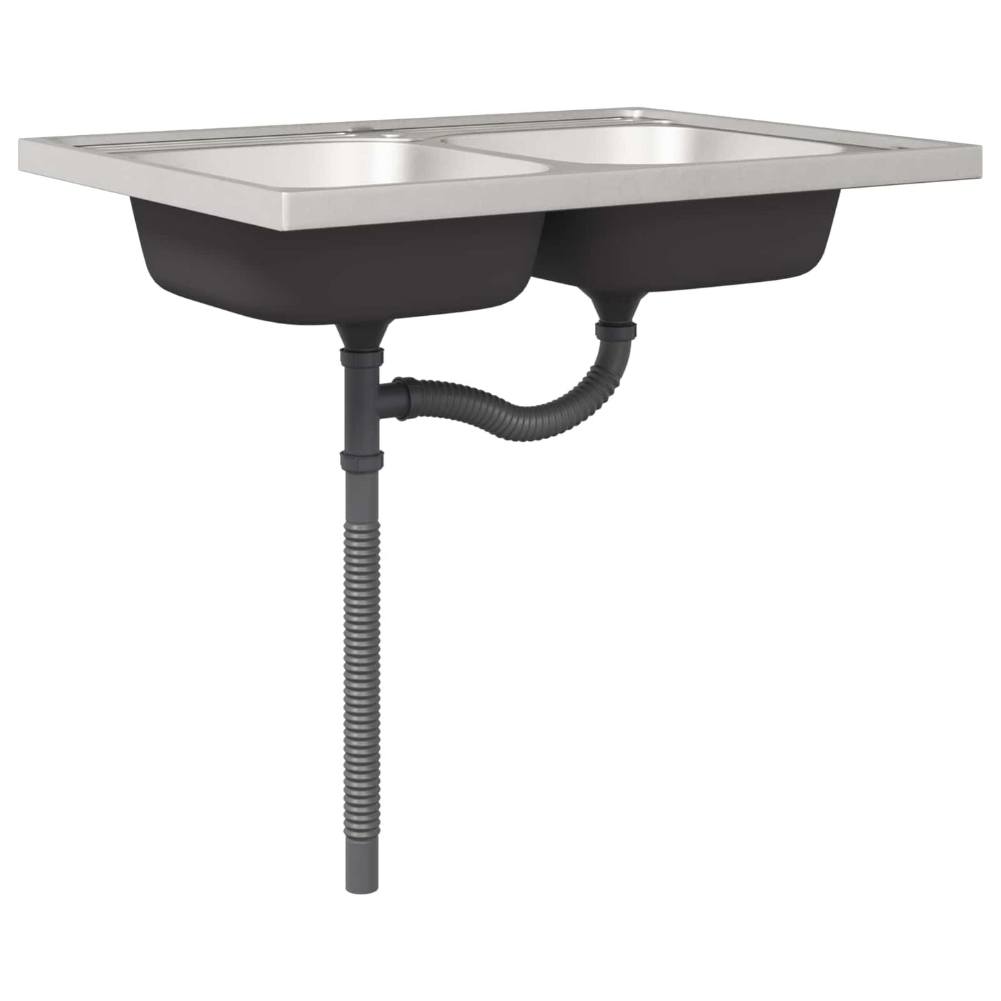 Sink Base Cabinet with Door Porto 2 pcs Brown Engineered wood