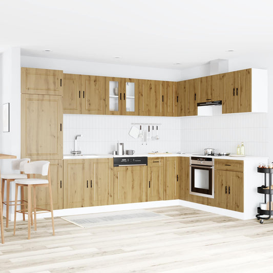 Sink Base Cabinet Porto 2 pcs Brown 80 x 46 x 81.5 cm