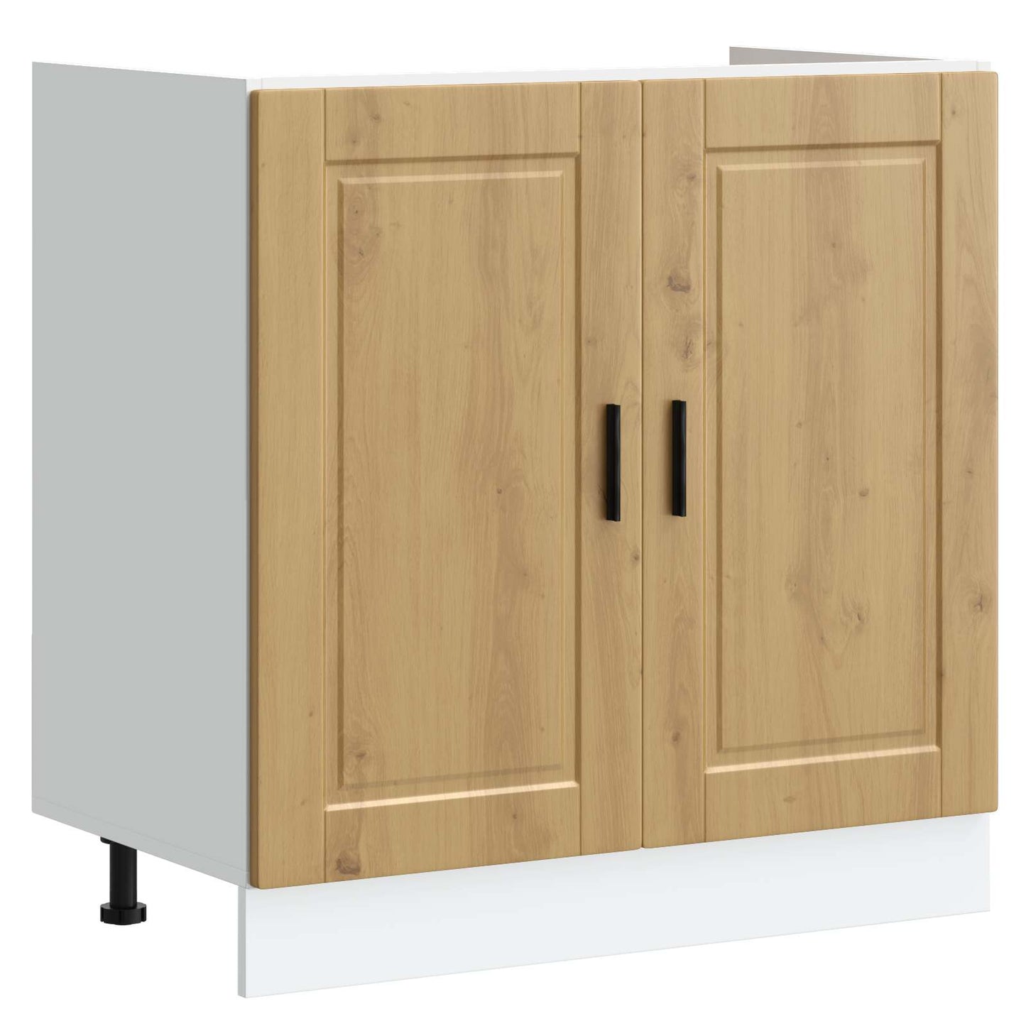 Sink Base Cabinet with Door Porto 2 pcs Brown Engineered wood