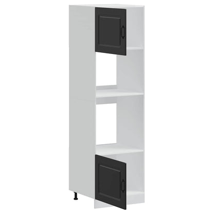 Oven Cabinets 2 pcs Kalmar Black Engineered Wood