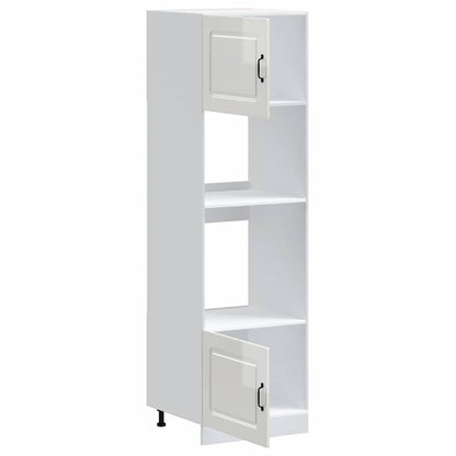 Oven Cabinets 2 pcs Kalmar Gloss White Engineered Wood