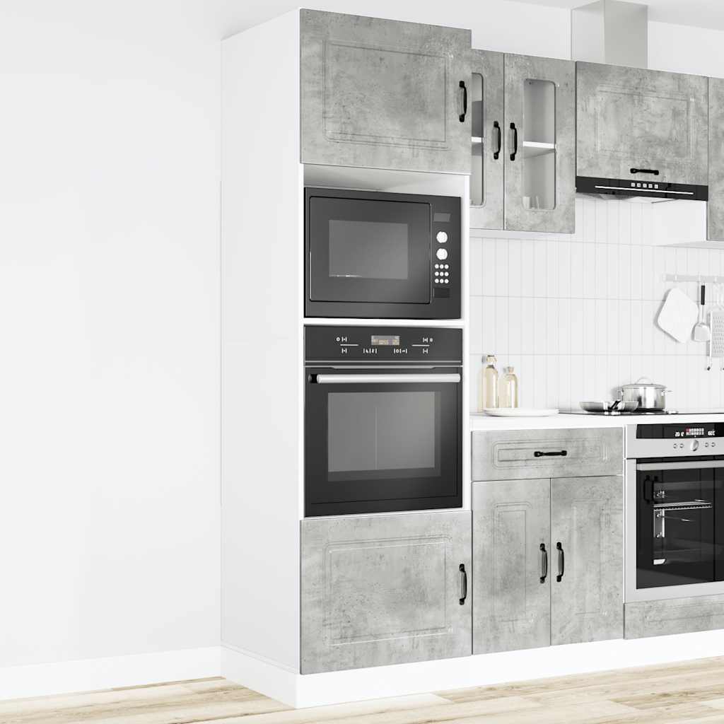 Oven Cabinets 2 pcs Kalmar Concrete Grey Engineered Wood