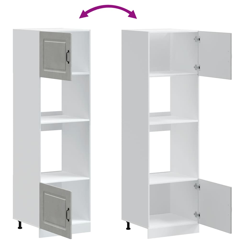 Oven Cabinets 2 pcs Kalmar Concrete Grey Engineered Wood