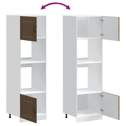 Oven Cabinets 2 pcs Kalmar Brown Oak Engineered Wood