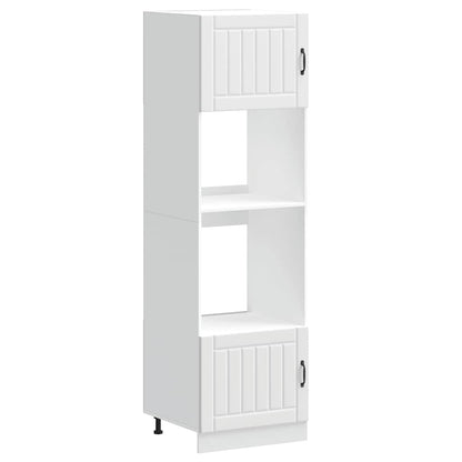 Oven Cabinets 2 pcs Lucca White Engineered Wood