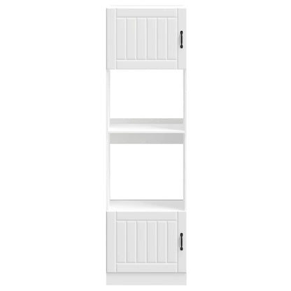 Oven Cabinets 2 pcs Lucca White Engineered Wood