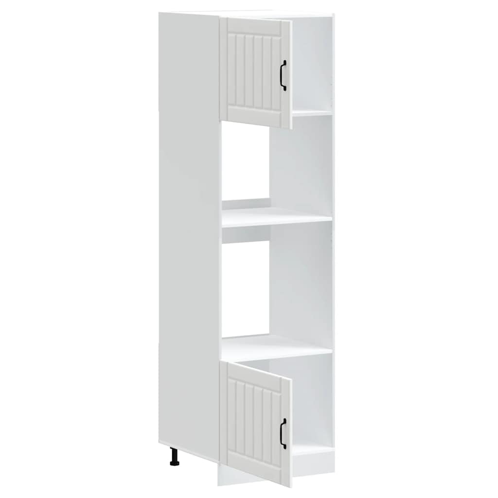 Oven Cabinets 2 pcs Lucca White Engineered Wood