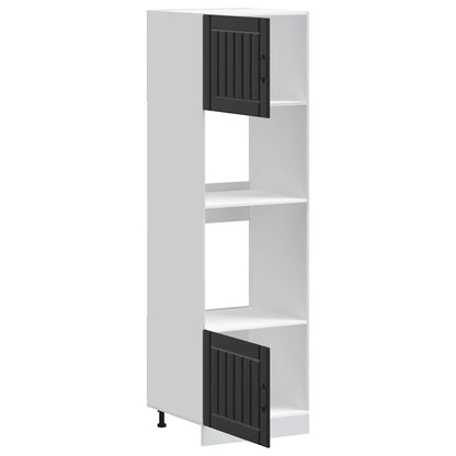 Oven Cabinets 2 pcs Lucca Black Engineered Wood