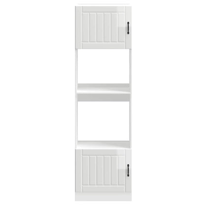 Oven Cabinets 2 pcs Lucca Gloss White Engineered Wood