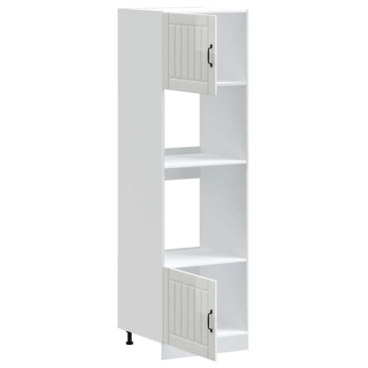Oven Cabinets 2 pcs Lucca Gloss White Engineered Wood