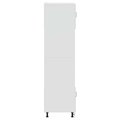 Oven Cabinets 2 pcs Lucca Gloss White Engineered Wood