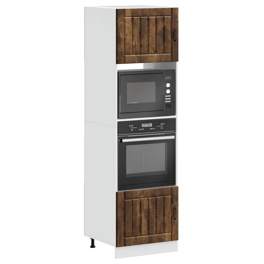 Oven Cabinets 2 pcs Lucca Smoked Oak Engineered Wood
