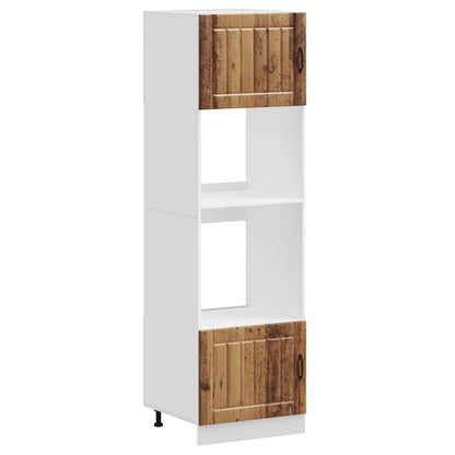 Oven Cabinets 2 pcs Lucca Old Wood Engineered Wood