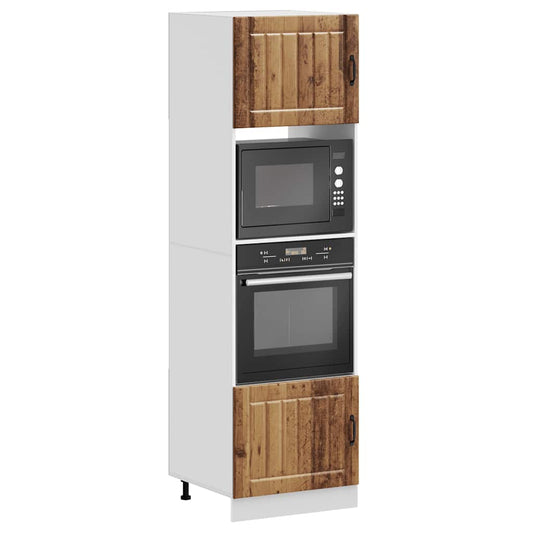 Oven Cabinets 2 pcs "Lucca" Old Wood Engineered Wood