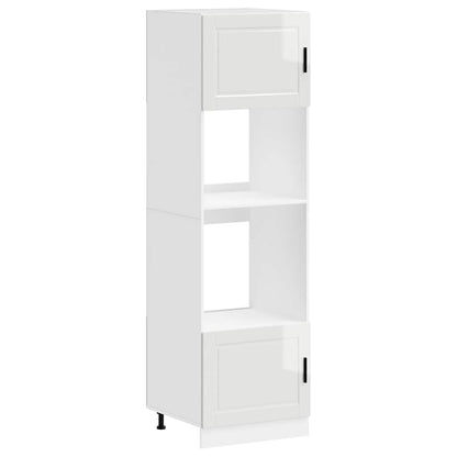 Oven Cabinets 2 pcs Porto Gloss White Engineered Wood