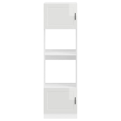 Oven Cabinets 2 pcs Porto Gloss White Engineered Wood