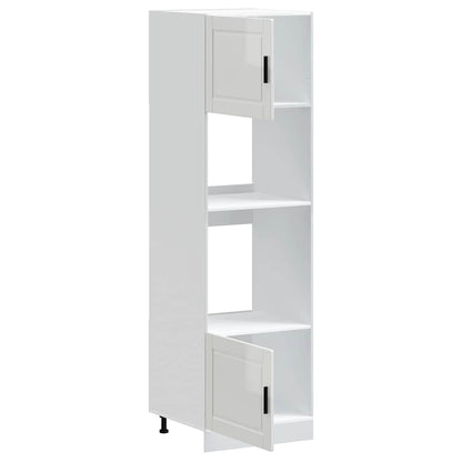 Oven Cabinets 2 pcs Porto Gloss White Engineered Wood