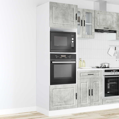 Oven Cabinets 2 pcs Porto Concrete Grey Engineered Wood