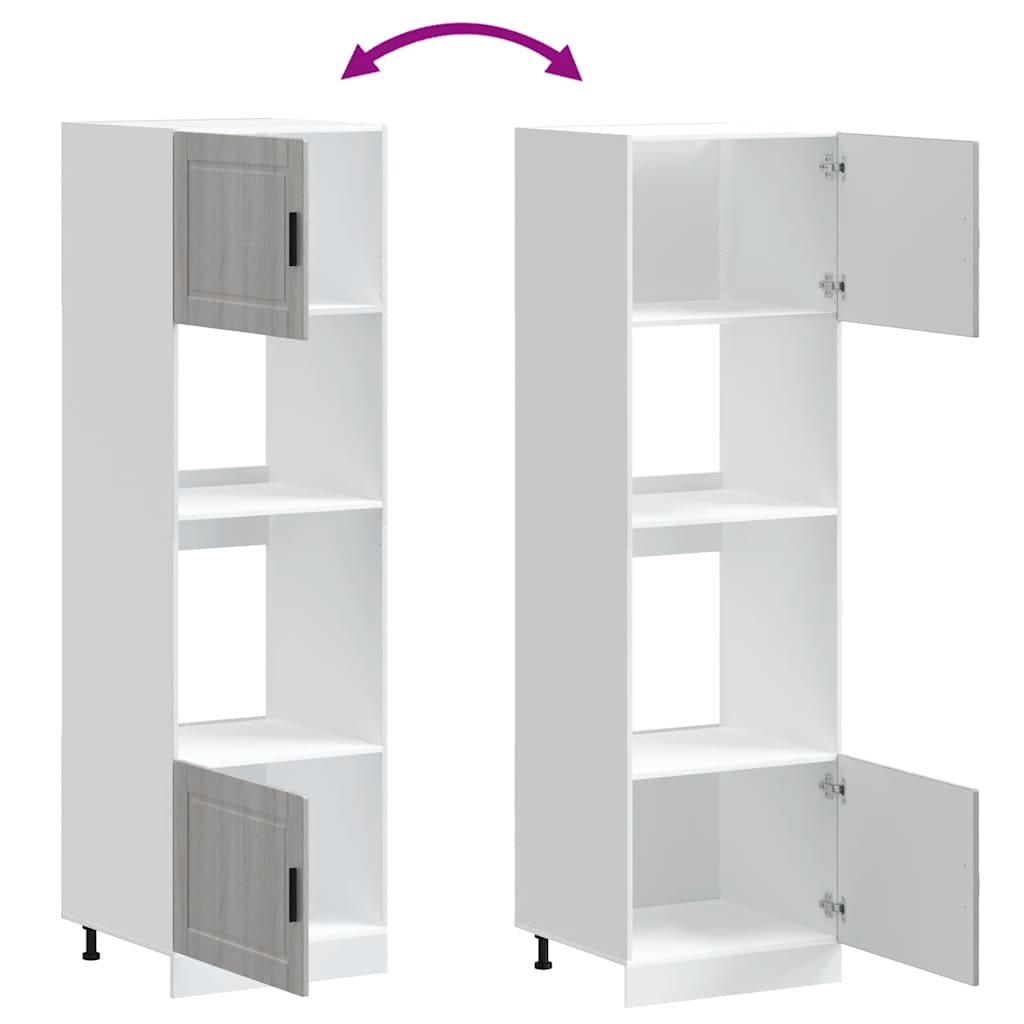 Oven Cabinets 2 pcs Porto Grey Sonoma Engineered Wood