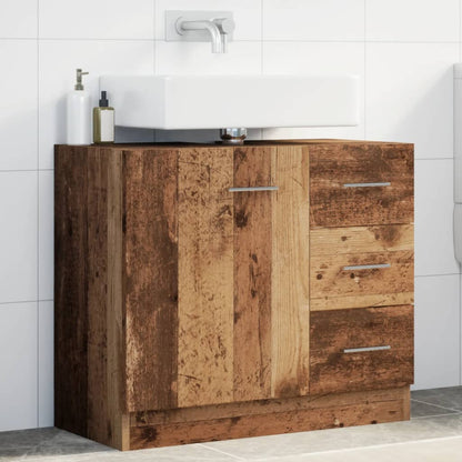 Sink Cabinet Old Wood 63x30x54 cm Engineered Wood