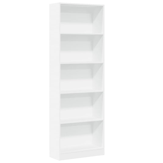 Bookcase White 60x24x176 cm Engineered Wood