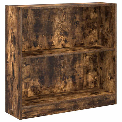 Bookcase Smoked Oak 80x24x76 cm Engineered Wood